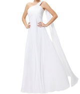One Shoulder Chiffon Bridesmaids dress  At Bling Brides Bouquet Online Bridal Store