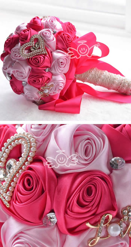 Nude Pink Wedding Ribbon, Silk Ribbon Taffeta, Silk Bridal Bouquet