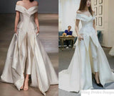 Bridal Dress Jumpsuit With Long Train Off Shoulder wedding gown