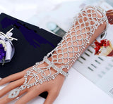 Crystal Bridal Hand Chain  Silver Wedding hand Arm Chain