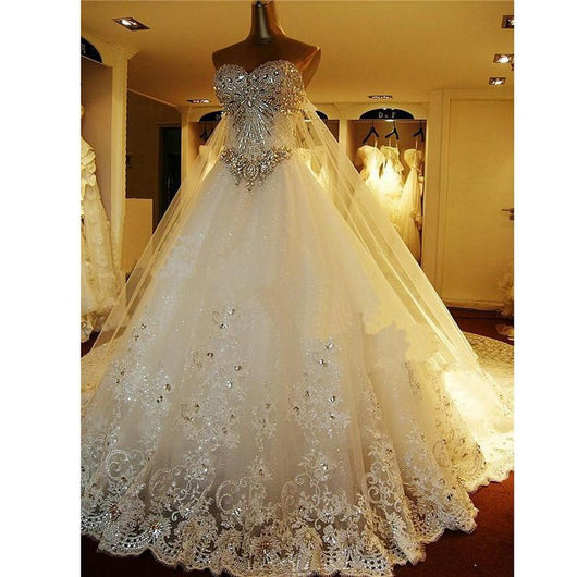 Crystal Wedding Dress Bridal gown with corset back at Bling Brides Bou –  Bling Brides Bouquet - Online Bridal Store