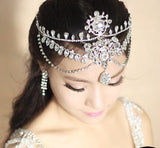 Bridal tiara  Crystal hairband three piece wedding hair accessories