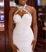 Elegant Lace Vintage Beaded Wedding Dress Mermaid Bridal Dress