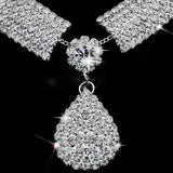 Wedding Prom Bridal Jewelry Sets Rhinestone Wedding Necklace Earrings Bracelet Sets Accessories