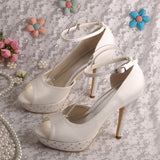 Bling Bridal Sandals Ankle Strap Bridal Heels