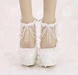 Bling Bridal Ellegant Lace Sequined Wedding Shoes