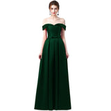Bridesmaid off the shoulder evening dresses with back lace-up at Bling Brides Bouquet