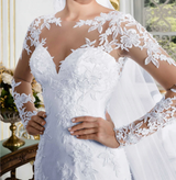 Long Sleeve Mermaid Wedding Dress Bridal Gowns with Lace Appliques