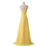 Yellow Chiffon Prom Gown at Bling Brides Bouquet online bridal store